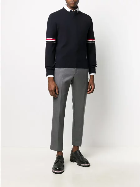 Megztinis Thom Browne apvaliu kaklu mėlyna