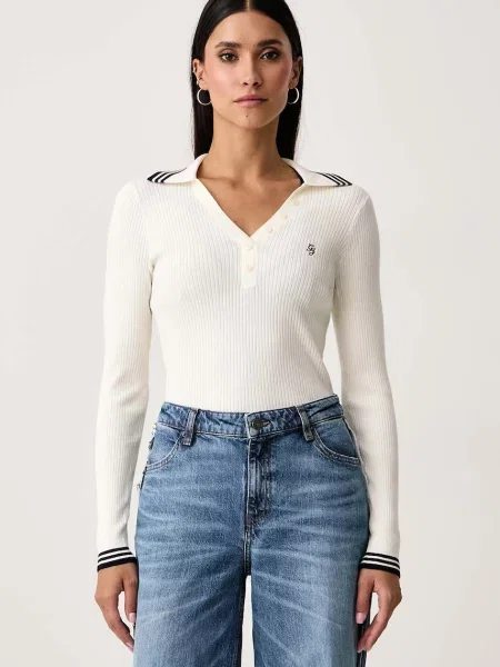 Guess Jeans pulover pentru femei cu vâscoză bej