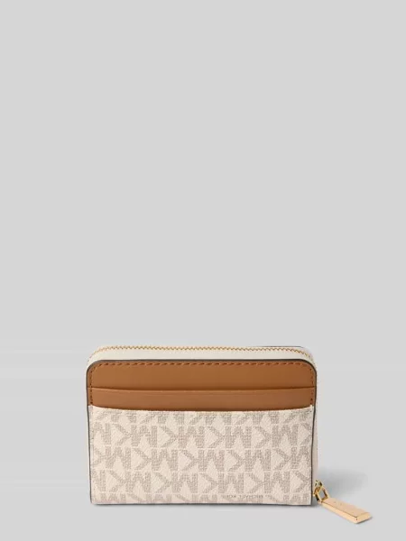 Mały portfel Michael Michael Kors skórzany beżowy