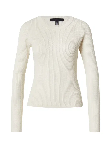 VERO MODA Pulover VMSILJE lână alb