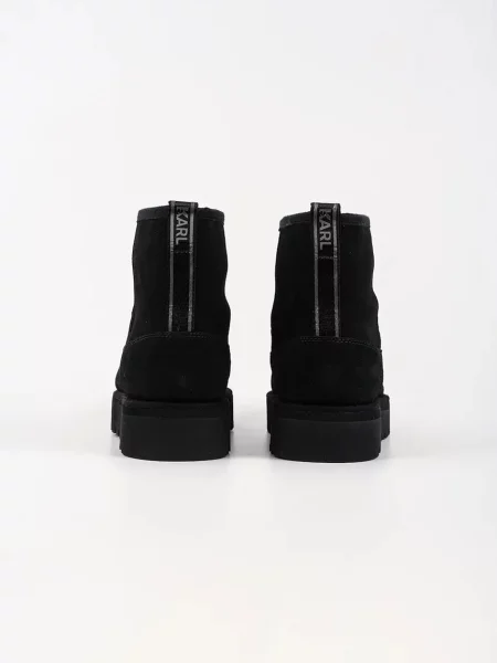 Замшевые тепловое сапоги Karl Lagerfeld черные