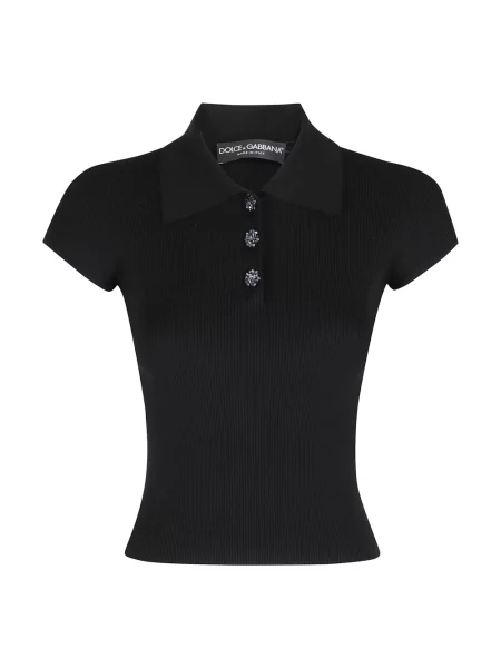 Polo Dolce And Gabbana z kryształkami czarne