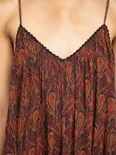 Odgovarati maksi haljina Zadig&voltaire s paisley uzorkom s čipkom smeđa
