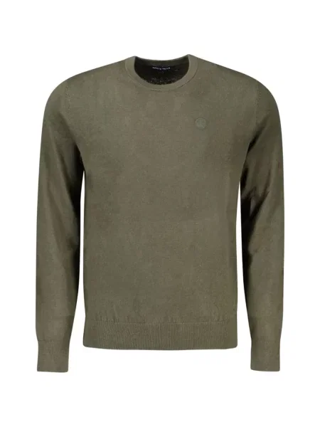 Pulover North Sails cu broderie cu decolteu rotund verde