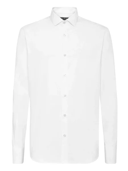 Cămașă Philipp Plein cu broderie de costum alb