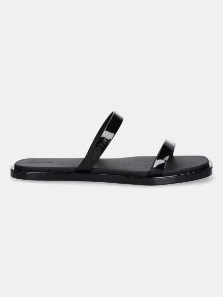 Klapki Calvin Klein Double Bar Slide Jelly black czarne