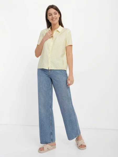 Marc O’Polo DENIM Блуза з коротким рукавом без підкладки жовтий