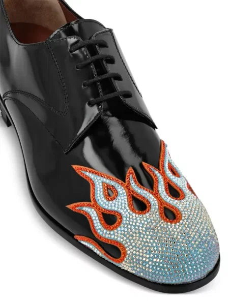 Pantofi Philipp Plein cu șireturi din dantelă negru