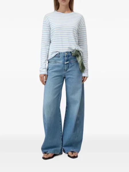 Lung tricou Closed cu dungi alb
