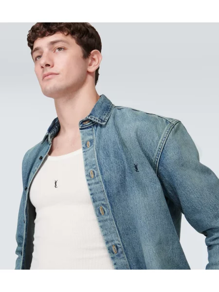 Cămașă Saint Laurent din jerseu alb