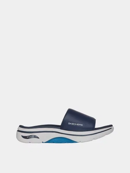 Шльопанці Skechers штучна шкіра синій