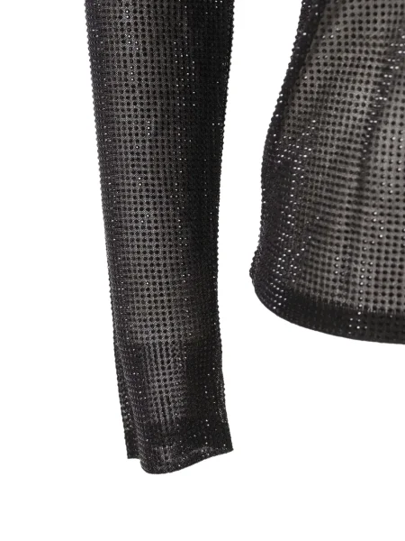 Top Michael Michael Kors cu franjuri din piele de căprioară lung negru