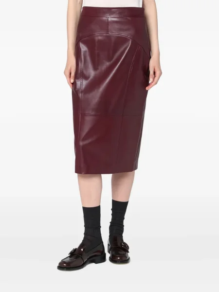 Fustă din piele Max Mara roșu