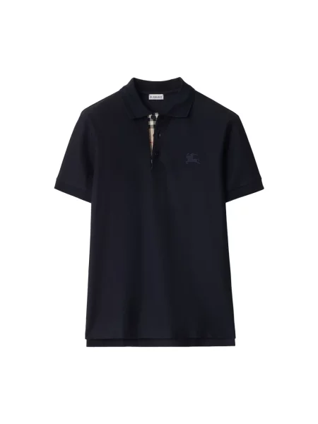 Koszulka polo Burberry z krótkim rękawem czarna