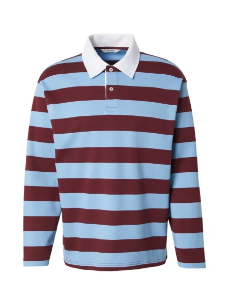 SELECTED Tricou SLHCASPER albastru deschis / roșu carmin alb