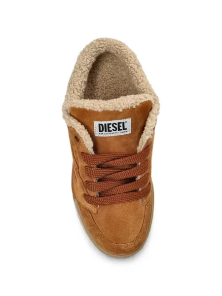 Sneakerși Diesel din piele maro