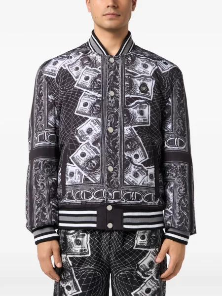 Geacă bomber Philipp Plein cu imagine negru