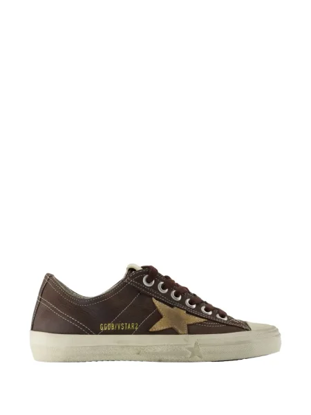 Sneakerși Golden Goose V-Star cu șireturi din dantelă auriu