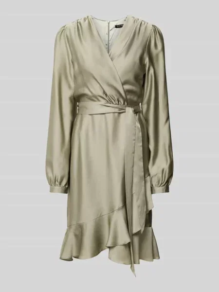 Sukienka koktajlowa o długości do kolan w stylu kopertowym Swing