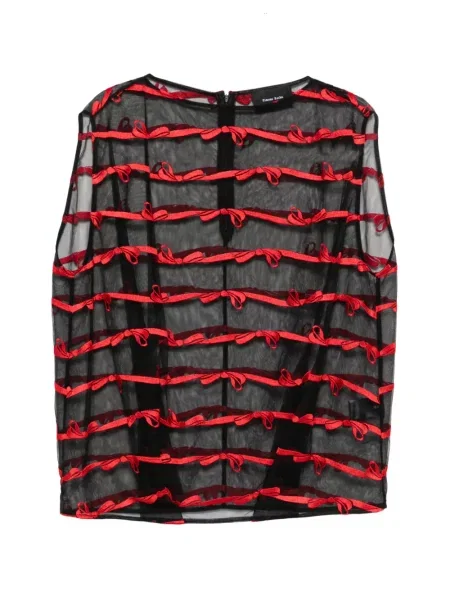 Top Simone Rocha cu funde plasă negru