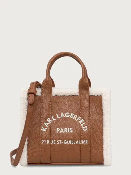 Karl Lagerfeld geantă crossbody pentru femei cu imitație de piele alb
