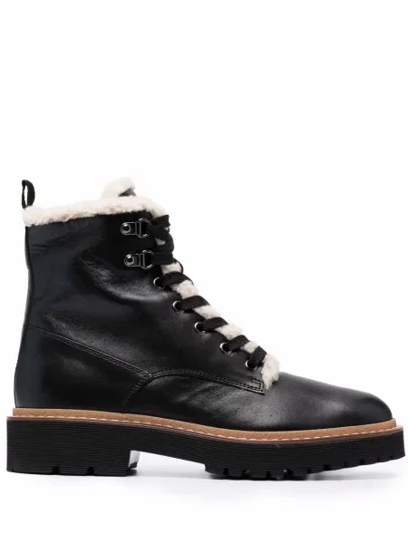 Botine Hogan cu șireturi din dantelă negru