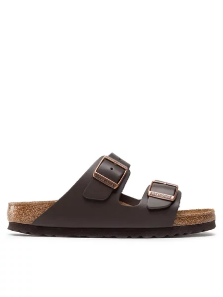 Sandały Birkenstock skórzane brązowe