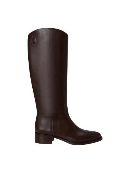 Muszkieterki Ralph Lauren skórzane brązowe