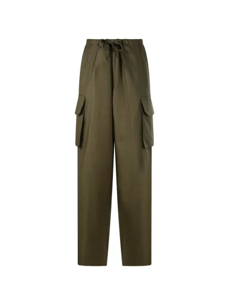 Pantaloni cargo The Erose cu cordon verde
