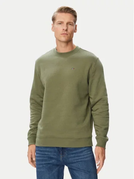 Tommy Jeans bluza z bawełną zielona