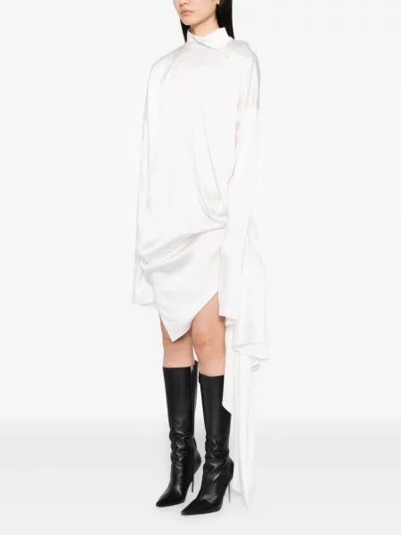 Rochie Gaze De Lin de costum alb