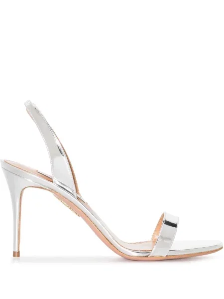 Sandale Aquazzura slingback argintiu
