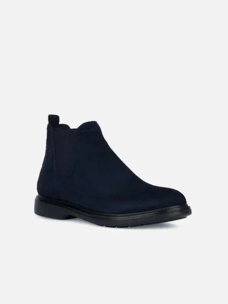 Chelsea boots Geox z nubuku modrá