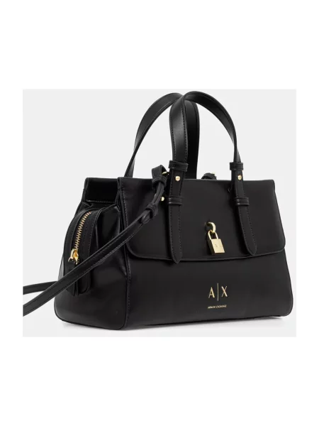 Armani Exchange torebka crossbody z imitacji skóry czarna