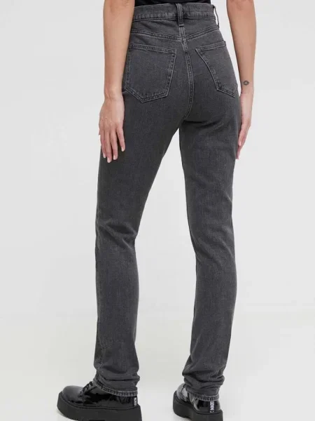 Džíny Abercrombie & Fitch high waist šedé