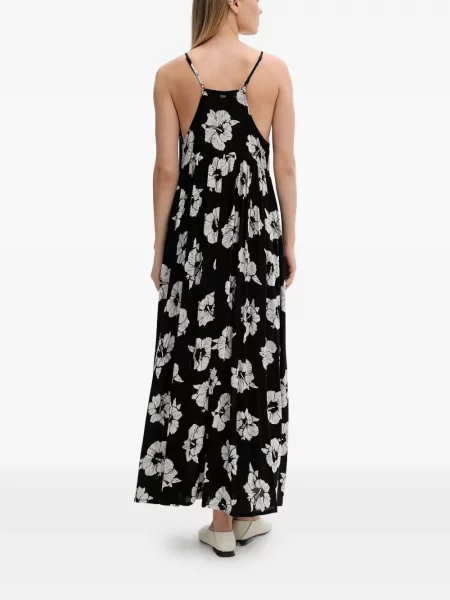 Gėlėtas raštuotas dirželis maxi suknele Rip Curl juoda