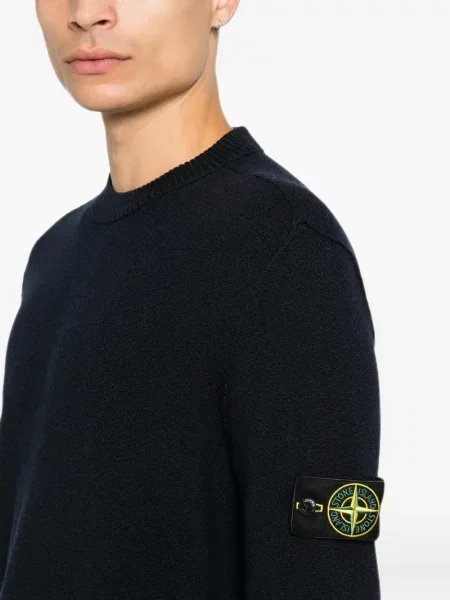 Пуловер Stone Island с кръгло деколте камъни черно