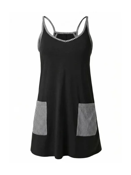 Imily Bela Rochie gri / negru alb