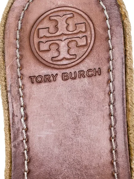 Sandale Tory Burch din piele cu pană alb