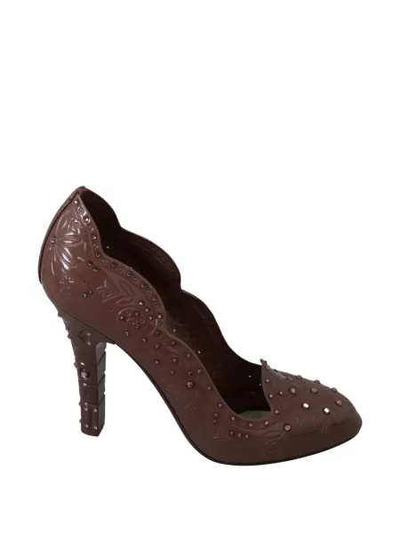 Pantofi cu toc Dolce & Gabbana cu model floral maro