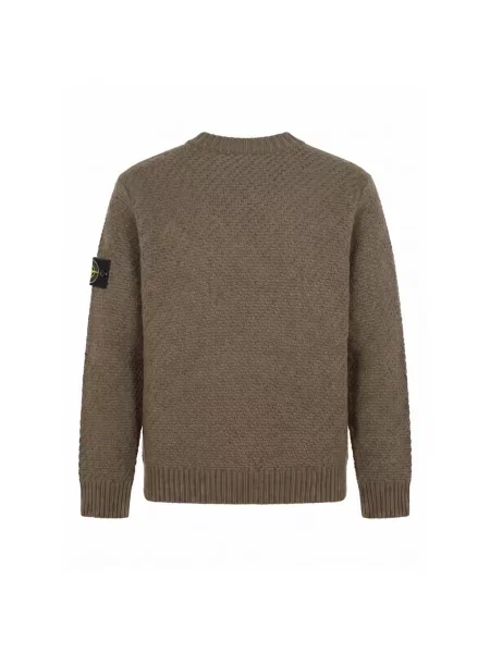 Sweter Stone Island wełniany z kamieniami zielony