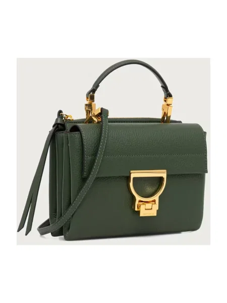 Coccinelle torebka crossbody skórzana zielona