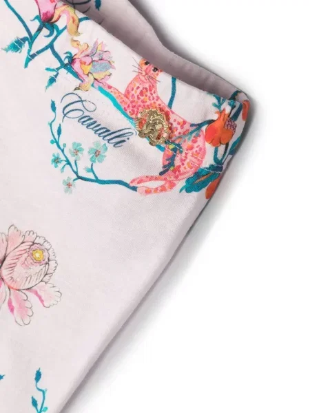 Legginsy dziecięce Roberto Cavalli różowe