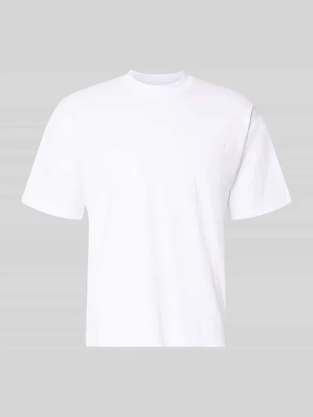 T-shirt o kroju regular fit z detalem z logo Another Cotton Lab biała