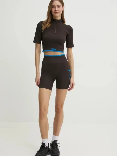 Шорты Hummel с высокой посадкой коричневые