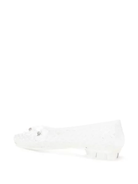 Virágos lapos talpú körömcipő Heavenly Jelly fehér