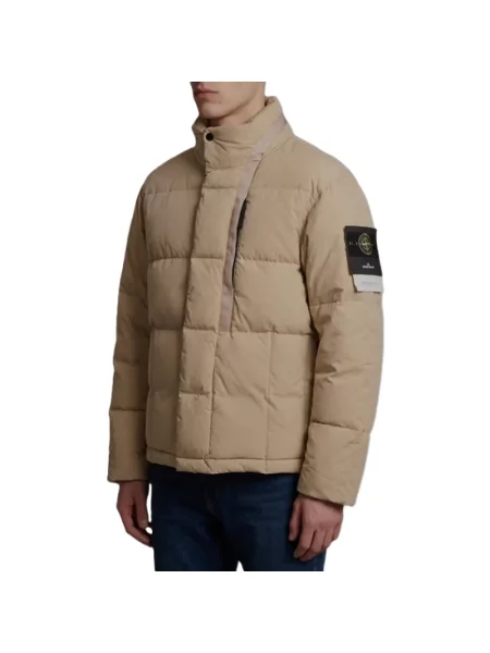 Krótka kurtka puchowa Stone Island z kamieniami brązowa