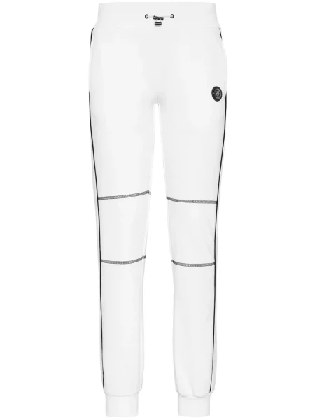 Pantaloni Plein Sport din jerseu alb