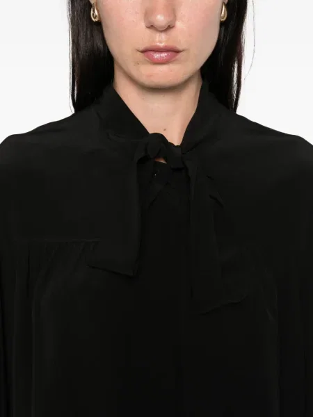 Top Chloé cu funde de mătase negru