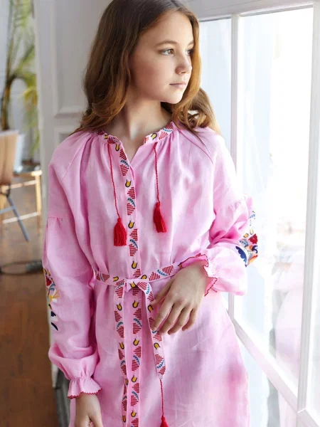Детское платье Folk Moda розовое